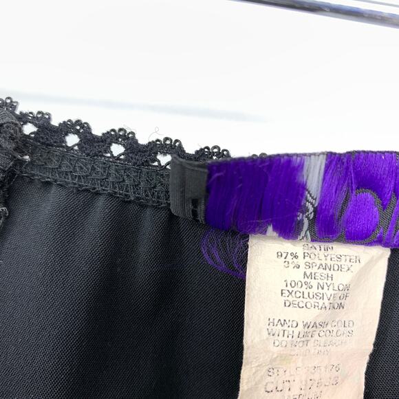 VTG 90s Morbid Threads Maxi Skirt Womens M Black Satin Mermaid Goth Whimsygoth - Picture 6 of 7